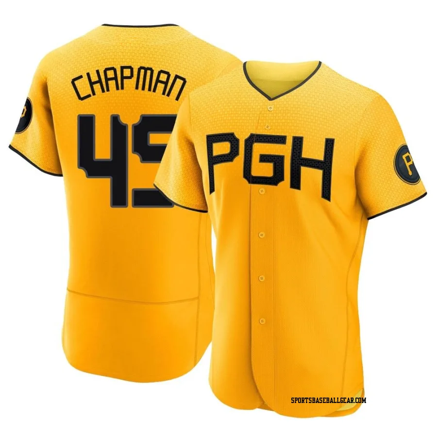 Aroldis Chapman Men's Pittsburgh Pirates Gold Authentic 2023 City Connect Jersey