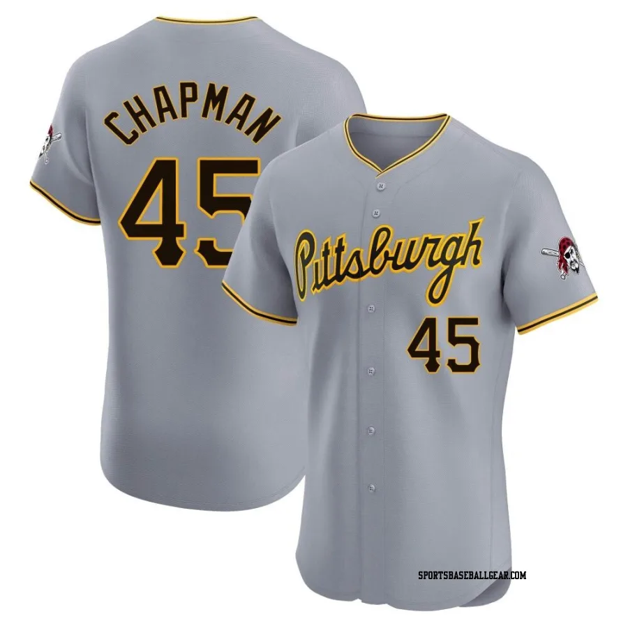 Aroldis Chapman Men's Pittsburgh Pirates Gray Elite Road Jersey