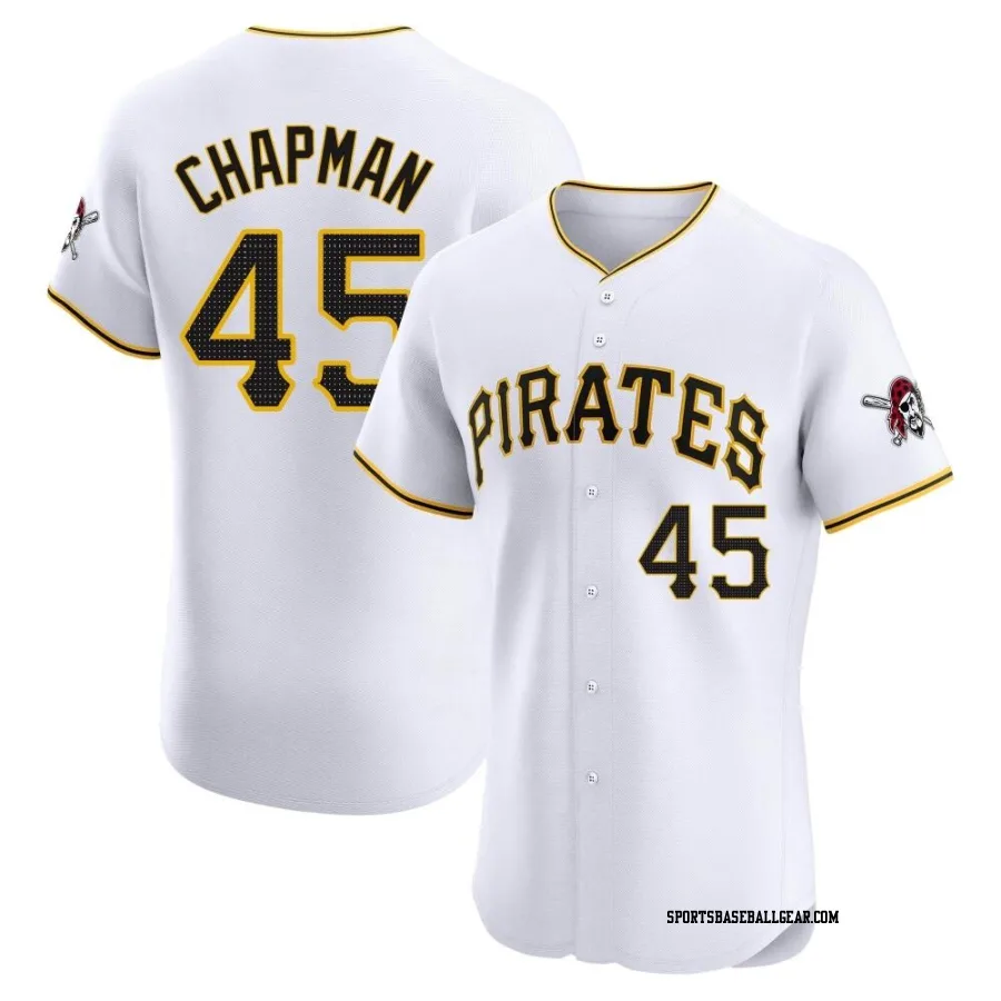 Aroldis Chapman Men's Pittsburgh Pirates White Elite Home Jersey