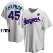 Aroldis Chapman Men's Texas Rangers White Replica Home Cooperstown Collection 2023 World Series Jersey