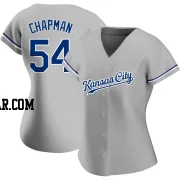 Aroldis Chapman Women's Kansas City Royals Gray Authentic Road Jersey