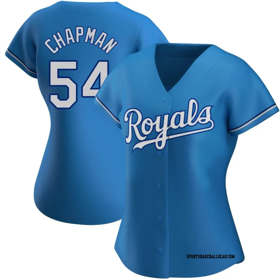 Aroldis Chapman Women's Kansas City Royals Light Blue Authentic Alternate Jersey