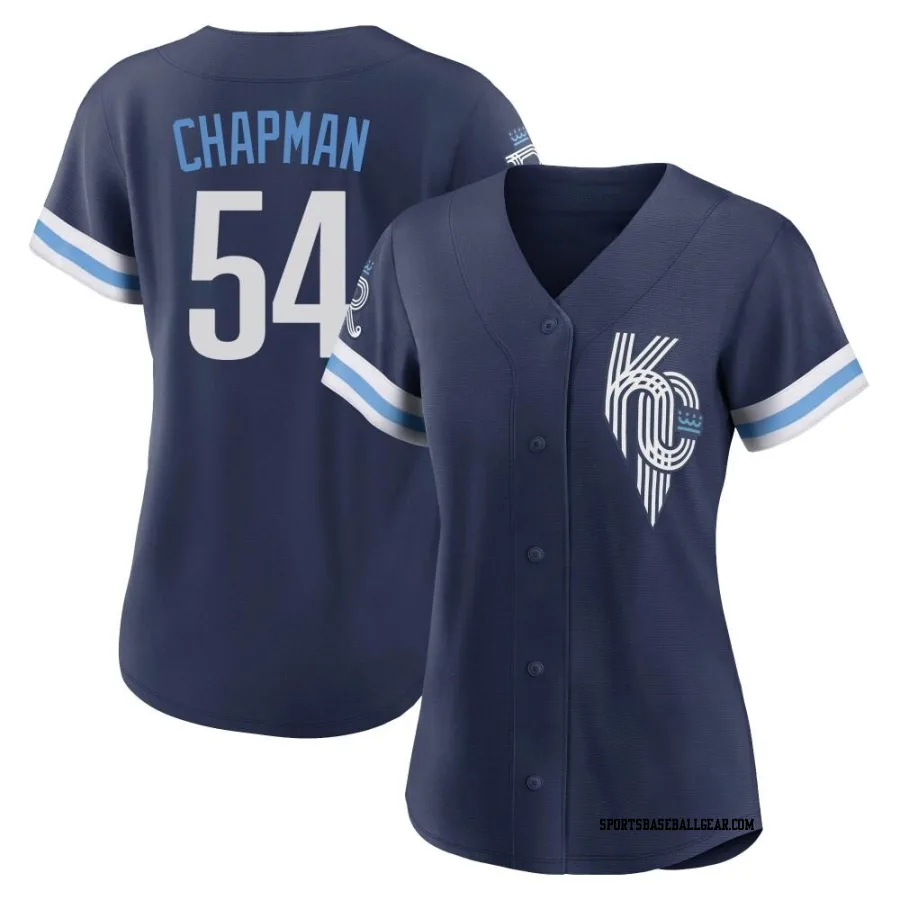 Aroldis Chapman Women's Kansas City Royals Navy Replica 2022 City Connect Jersey