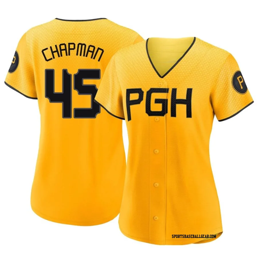 Aroldis Chapman Women's Pittsburgh Pirates Gold Authentic 2023 City Connect Jersey