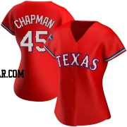 Aroldis Chapman Women's Texas Rangers Red Authentic Alternate 2023 World Series Champions Jersey