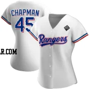 Aroldis Chapman Women's Texas Rangers White Authentic Home 2023 World Series Jersey