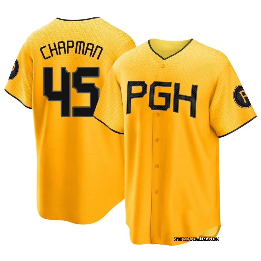 Aroldis Chapman Youth Pittsburgh Pirates Gold Replica 2023 City Connect Jersey