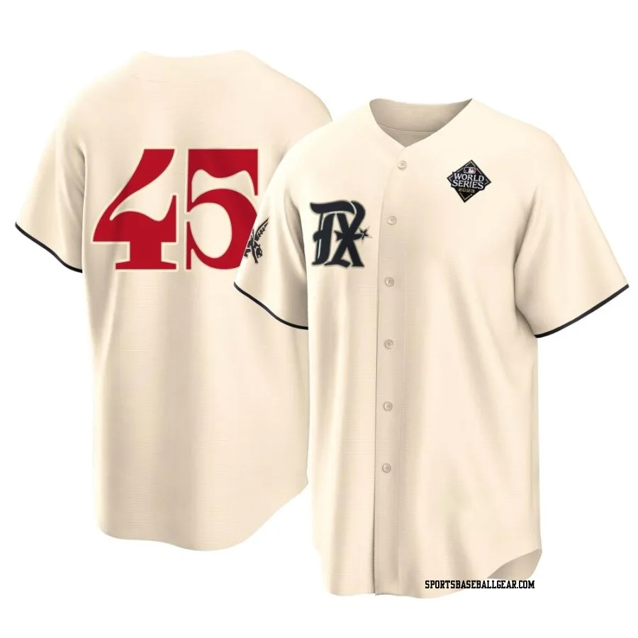 Aroldis Chapman Youth Texas Rangers Cream Replica 2023 City Connect 2023 World Series Jersey