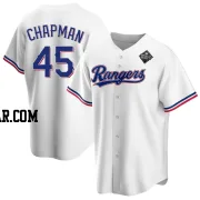 Aroldis Chapman Youth Texas Rangers White Replica Home 2023 World Series Jersey