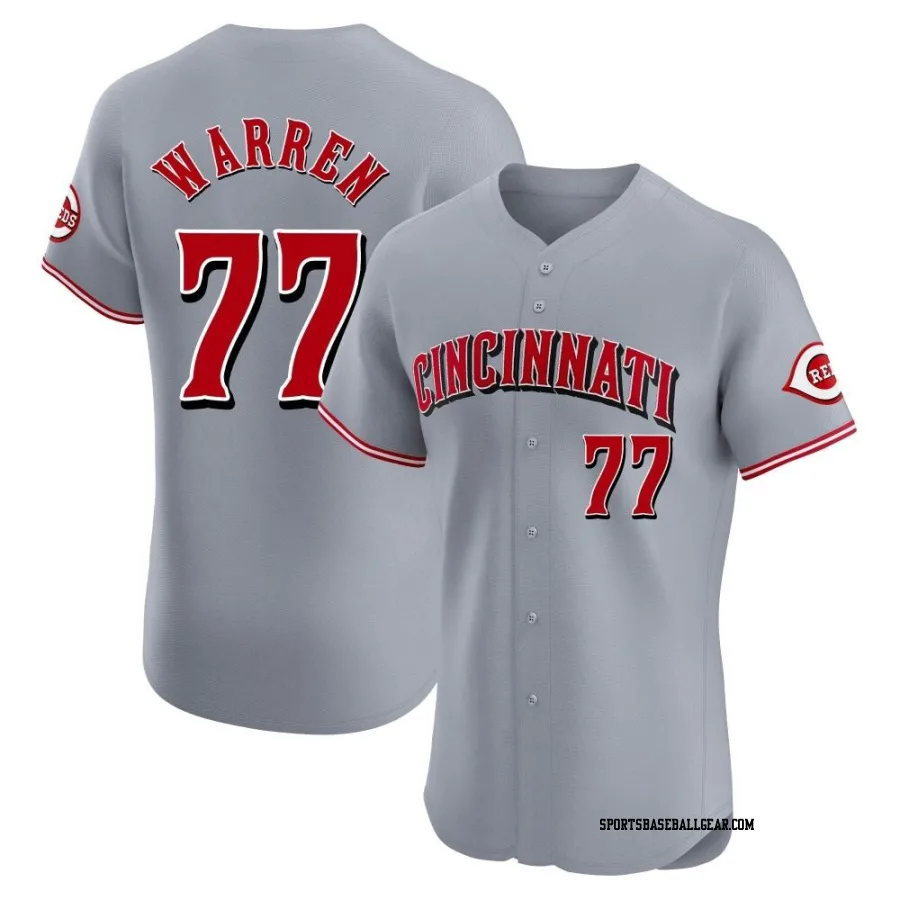 Art Warren Men's Cincinnati Reds Gray Elite Road Jersey