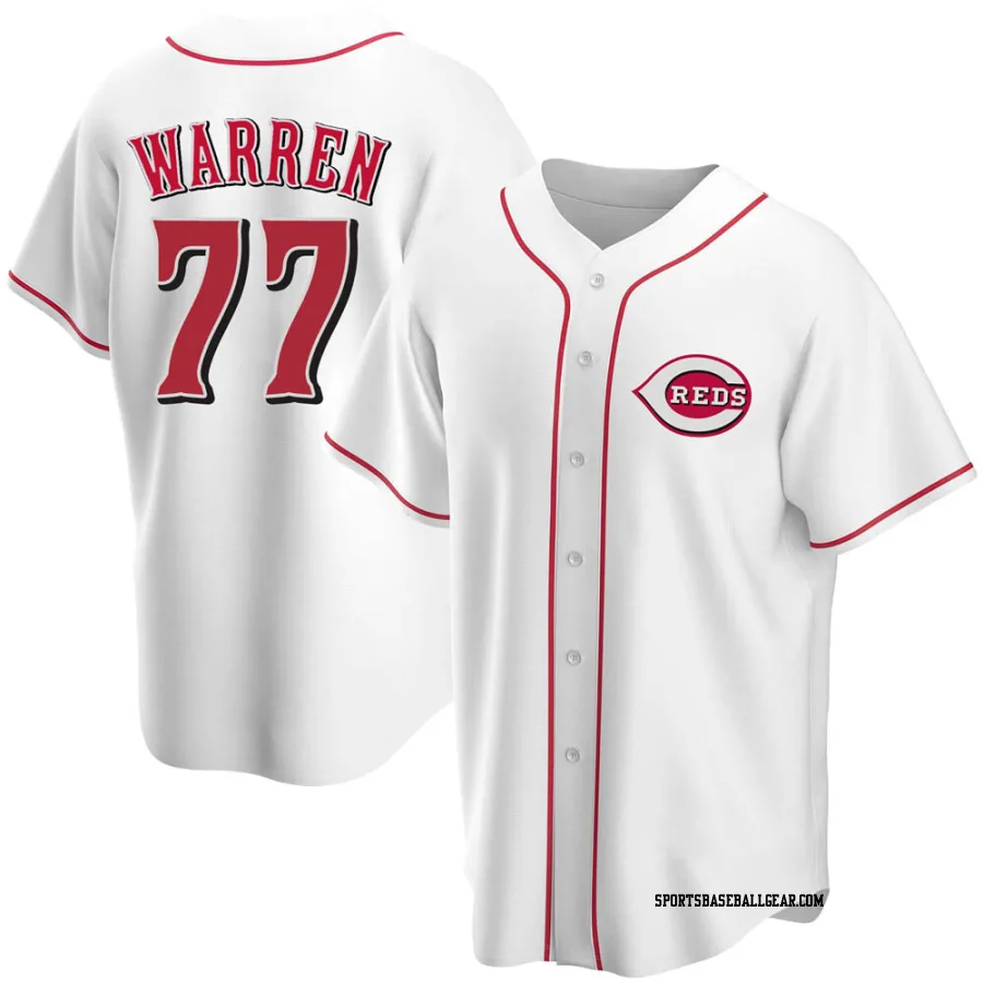 Art Warren Men's Cincinnati Reds White Replica Home Jersey