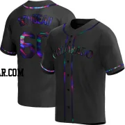 Ashton Goudeau Men's Colorado Rockies Black Holographic Replica Alternate Jersey