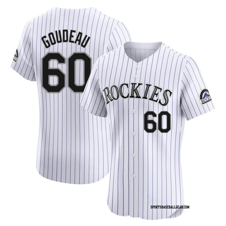 Ashton Goudeau Men's Colorado Rockies White Elite Home Jersey