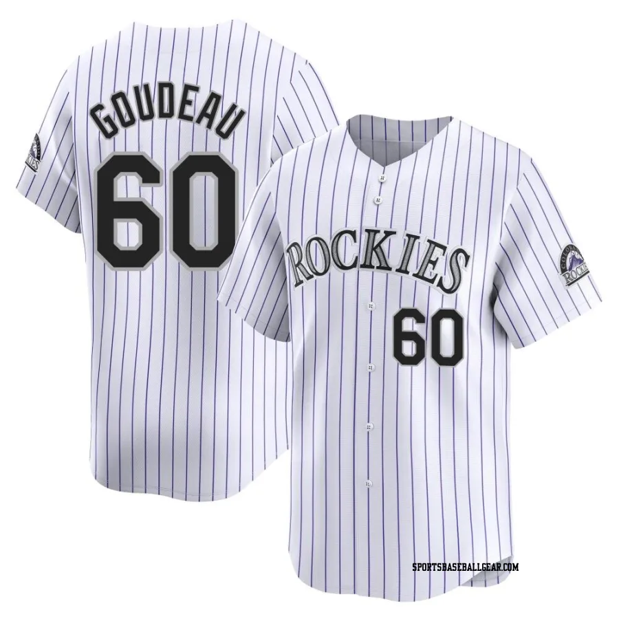 Ashton Goudeau Men's Colorado Rockies White Limited Home Jersey