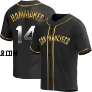 Atlee Hammaker Men's San Francisco Giants Black Golden Replica Alternate Jersey