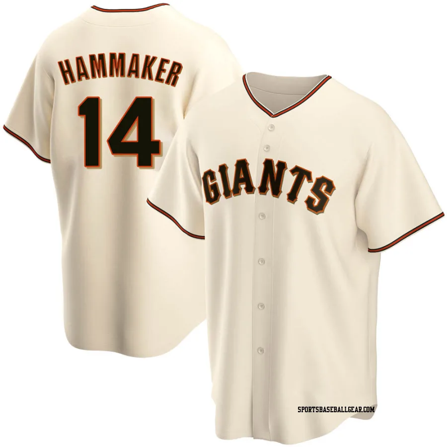 Atlee Hammaker Men's San Francisco Giants Cream Replica Home Jersey