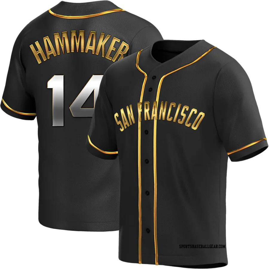 Atlee Hammaker Youth San Francisco Giants Black Golden Replica Alternate Jersey