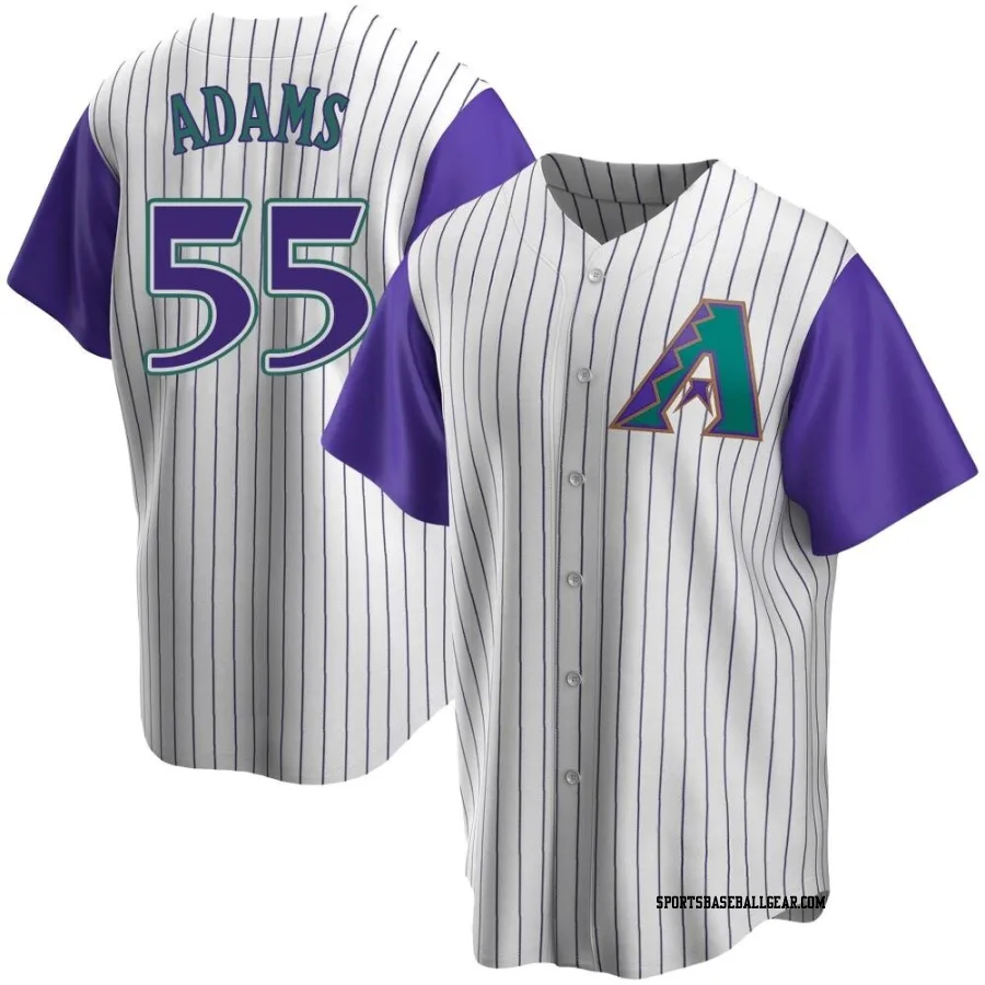 Austin Adams Men's Arizona Diamondbacks Cream/Purple Replica Alternate Cooperstown Collection Jersey