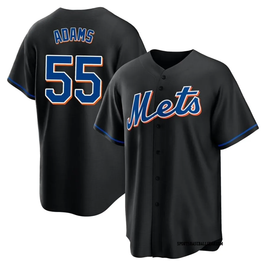 Austin Adams Men's New York Mets Black Replica 2022 Alternate Jersey