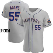 Austin Adams Men's New York Mets Gray Authentic Road Jersey