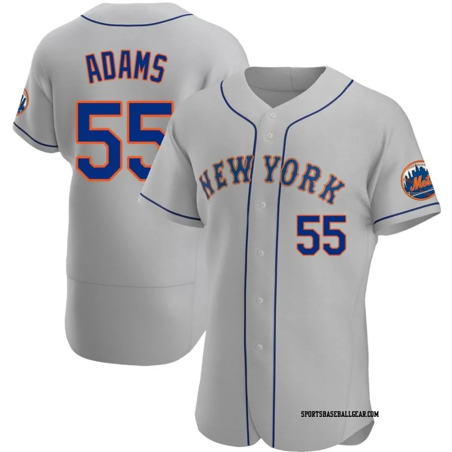 Austin Adams Men's New York Mets Gray Authentic Road Jersey