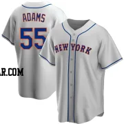 Austin Adams Men's New York Mets Gray Replica Road Jersey