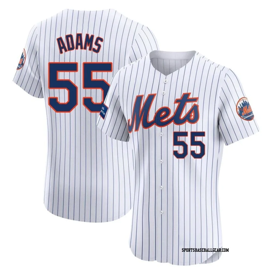 Austin Adams Men's New York Mets White Elite Home Patch Jersey