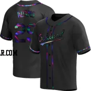 Austin Adams Men's Oakland Athletics Black Holographic Replica Alternate Jersey