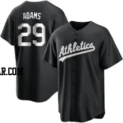 Austin Adams Men's Oakland Athletics Black/White Replica Jersey