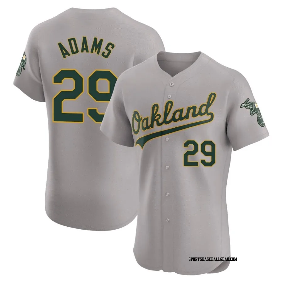 Austin Adams Men's Oakland Athletics Gray Elite Road Jersey