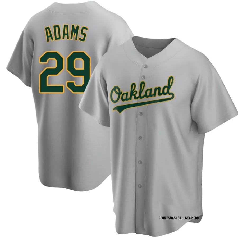 Austin Adams Men's Oakland Athletics Gray Replica Road Jersey