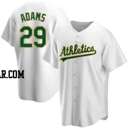 Austin Adams Men's Oakland Athletics White Replica Home Jersey