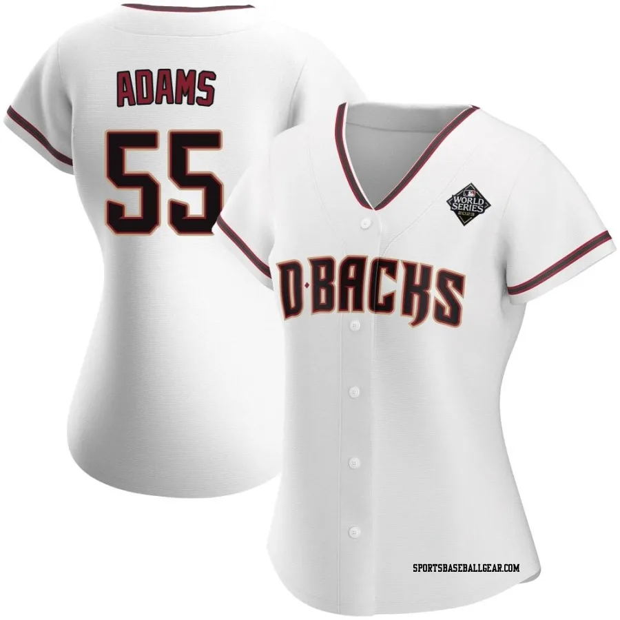 Austin Adams Women's Arizona Diamondbacks White Authentic Home 2023 World Series Jersey