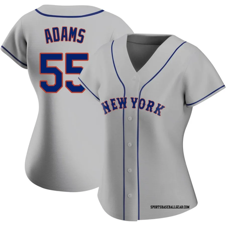 Austin Adams Women's New York Mets Gray Authentic Road Jersey