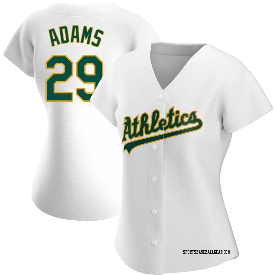 Austin Adams Women's Oakland Athletics White Authentic Home Jersey