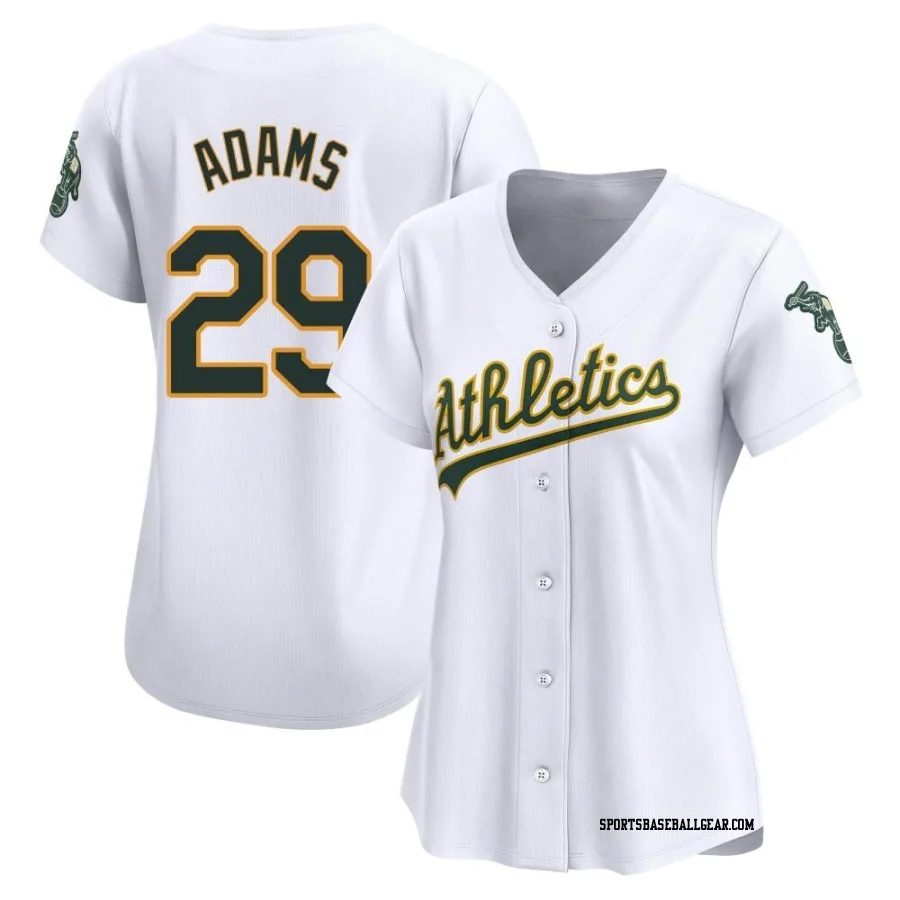 Austin Adams Women's Oakland Athletics White Limited Home Jersey