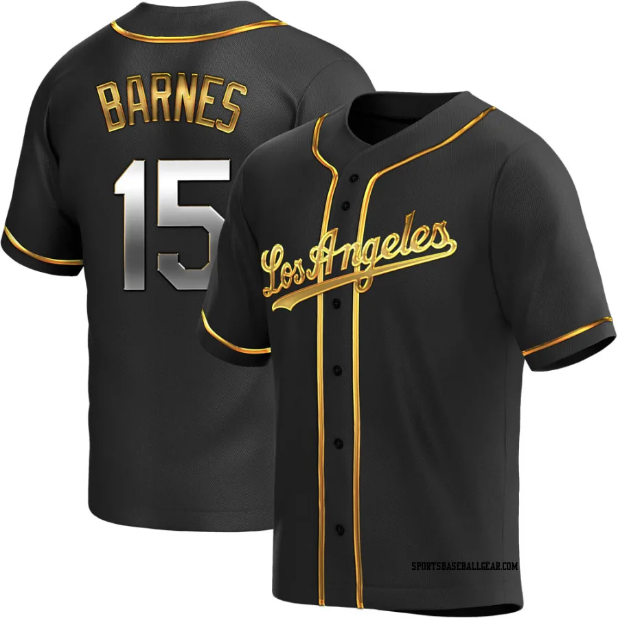 Austin Barnes Men's Los Angeles Dodgers Black Golden Replica Alternate Jersey