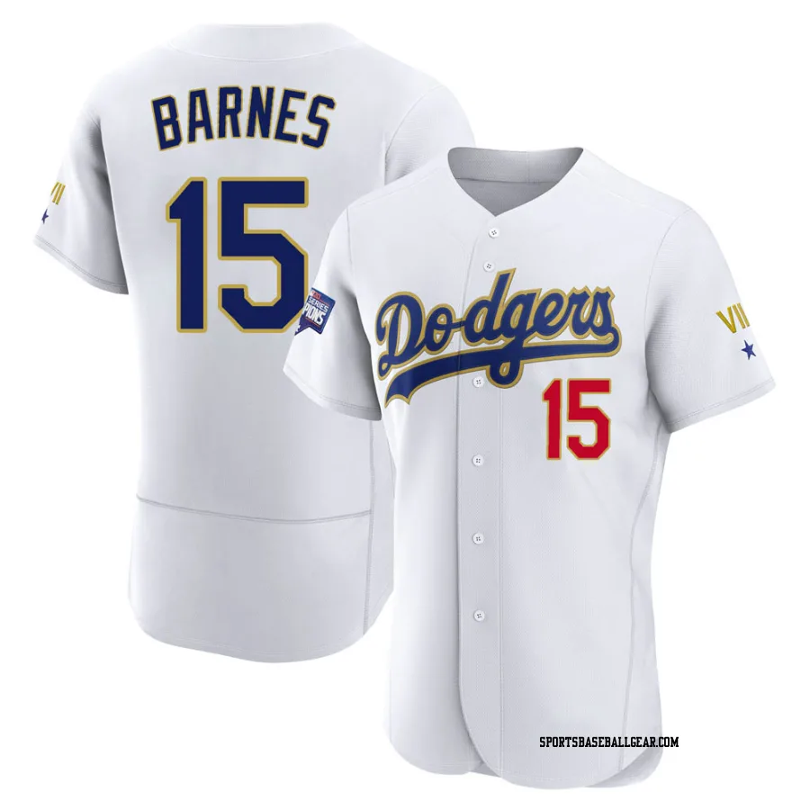 Austin Barnes Men's Los Angeles Dodgers White/Gold Authentic 2021 Gold Program Player Jersey