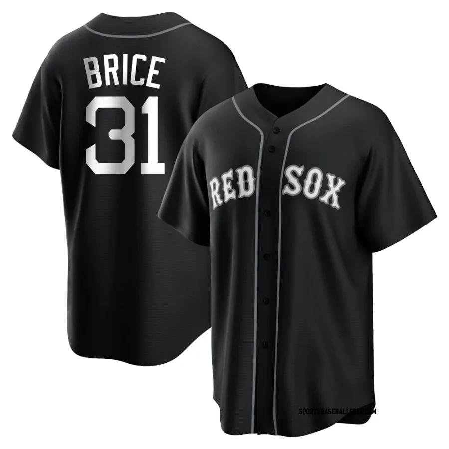 Austin Brice Men's Boston Red Sox Black/White Replica Jersey