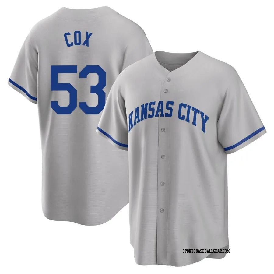 Austin Cox Men's Kansas City Royals Gray Replica 2022 Road Jersey