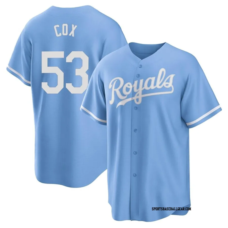 Austin Cox Men's Kansas City Royals Light Blue Replica 2022 Alternate Jersey