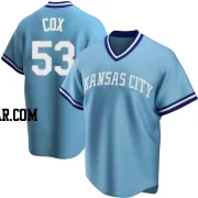 Austin Cox Men's Kansas City Royals Light Blue Replica Road Cooperstown Collection Jersey