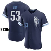 Austin Cox Men's Kansas City Royals Navy Authentic 2022 City Connect Jersey