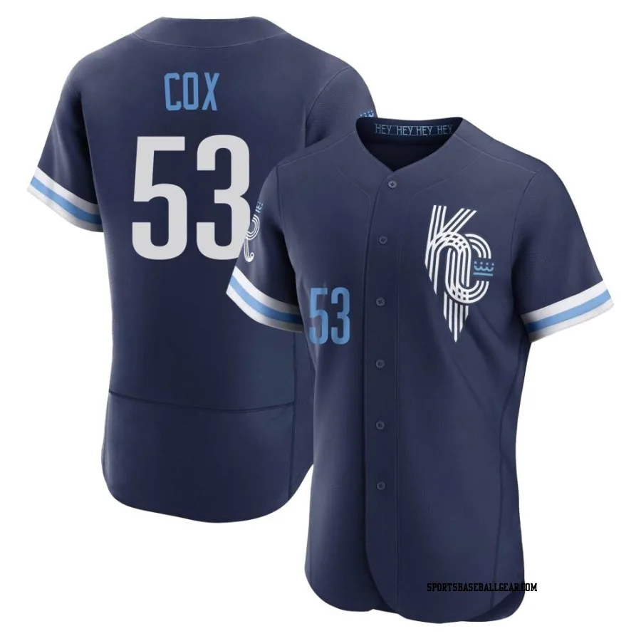 Austin Cox Men's Kansas City Royals Navy Authentic 2022 City Connect Jersey