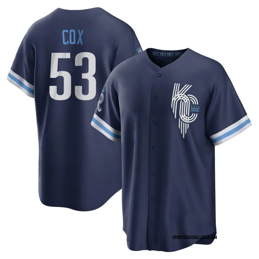 Austin Cox Men's Kansas City Royals Navy Replica 2022 City Connect Jersey