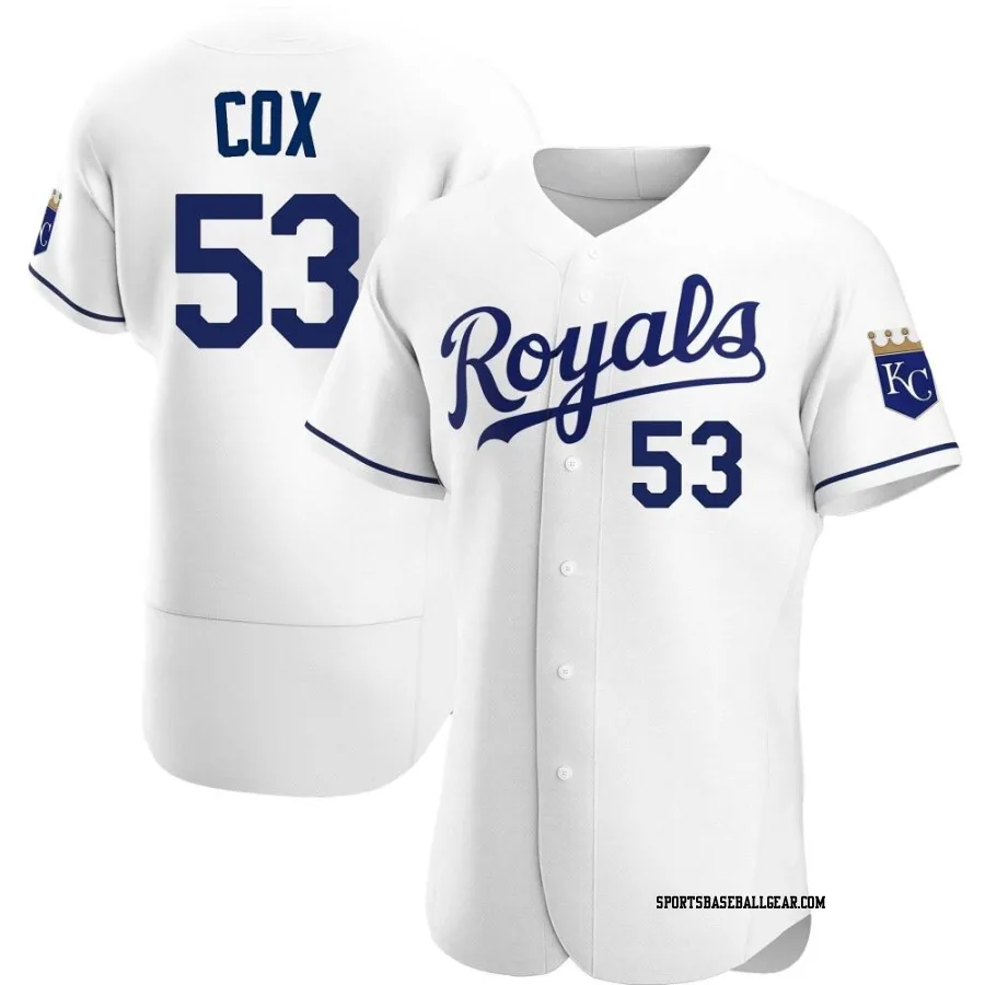 Austin Cox Men's Kansas City Royals White Authentic Home Jersey