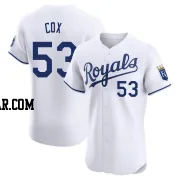 Austin Cox Men's Kansas City Royals White Elite Home Jersey