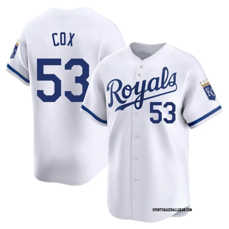 Austin Cox Men's Kansas City Royals White Limited Home Jersey