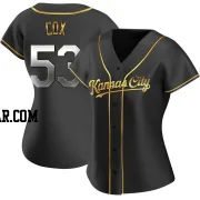 Austin Cox Women's Kansas City Royals Black Golden Replica Alternate Jersey