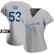 Austin Cox Women's Kansas City Royals Gray Authentic Road Jersey